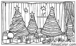 Christmas / Christmas Trees: A small Christmas tree in a child's bedroom