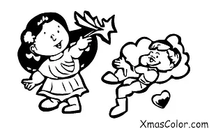 Christmas / Cupid: Cupid delivering a love letter