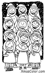 Christmas / Dancer: A group of carolers singing and dancing