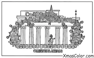 Christmas / DC Christmas: The Lincoln Memorial decorated for Christmas