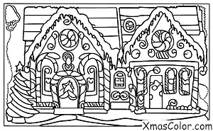 Christmas / Decorating Gingerbread Houses: A gingerbread house with a fireplace