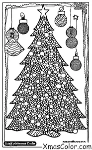 Christmas / Different ways to decorate a Christmas tree: A Christmas tree decorated with lights and garland