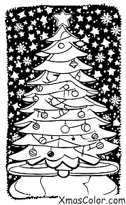 Christmas / Different ways to decorate a Christmas tree: A Christmas tree with a star on top