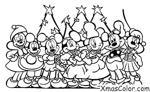 Christmas / Disney Christmas: All the Disney characters getting together to decorate for Christmas