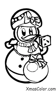 Christmas / Disney Christmas: Daisy Duck making a snowman