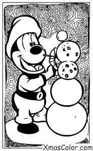 Christmas / Disney Christmas: Goofy building a snowman