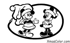 Christmas / Disney Christmas: Santa Mickey and Minnie Mouse