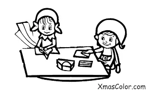 Christmas / Elves: An elf doing paperwork
