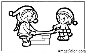 Christmas / Elves: An elf making a toy