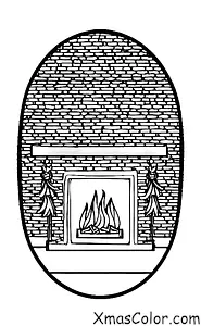 Christmas / Fireplaces: A fireplace with a warm fire burning