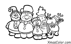 Christmas / Frosty the Snowman's Friends: Frosty the Snowman with a group of reindeer