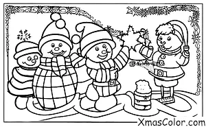 Christmas / Frosty the Snowman: Frosty the Snowman making a snow angel