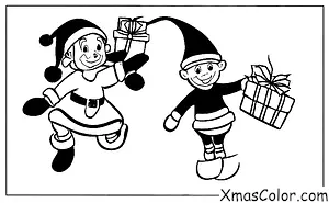 Christmas / Funny Christmas: A Christmas elf trying to catch Santa's sleigh