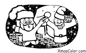 Christmas / Funny Christmas: Santa getting stuck in a chimney