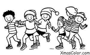 Christmas / Games: A group of kids playing tag