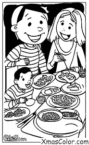 Christmas / Hanukkah: A family eating latkes