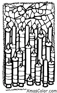 Christmas / Hanukkah: A menorah with eight candles, one for each night of Hanukkah