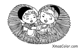 Christmas / Hark! The Herald Angels Sing: An angel singing on a cloud