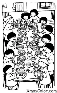 Christmas / Hope: A group of friends sharing a meal