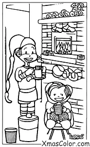 Christmas / Hot Cocoa: A child drinking hot cocoa