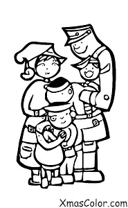 Christmas / I'll Be Home for Christmas: A soldier hugging his family