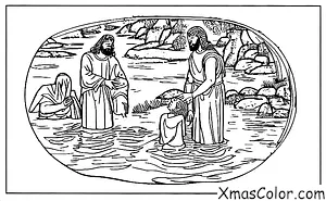 Christmas / Jesus' Birthday: Jesus being baptised in the River Jordan