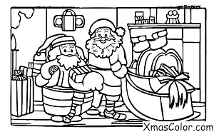 Christmas / Jolly Old Saint Nicholas: Jolly Old Saint Nicholas bringing presents to children