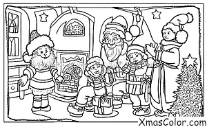 Christmas / Jolly Old Saint Nicholas: Jolly Old Saint Nicholas going down the chimney