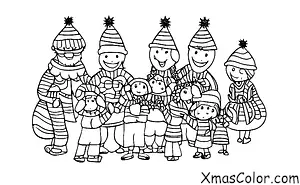 Christmas / Joy to the World: A family gathered around the Christmas tree singing "Joy to the World"