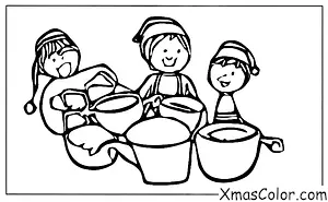Christmas / Joy to the World: A group of people volunteering at a soup kitchen