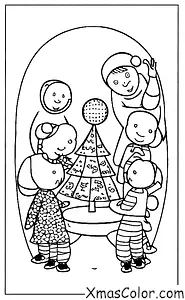Christmas / Love: A family sitting around the Christmas tree