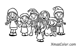Christmas / Love: A group of friends singing Christmas carols together
