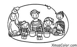 Christmas / Magic of Christmas: A family sitting around the Christmas tree