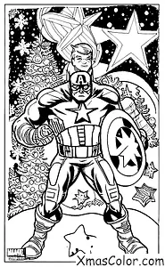 Christmas / Marvel Christmas: Captain America saving Christmas