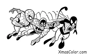 Christmas / Marvel Christmas: Spider-Man swinging through the city to save Christmas
