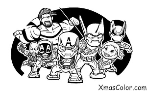 Christmas / Marvel Christmas: The Avengers fighting Thanos
