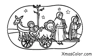 Christmas / Mary: Mary and Joseph on the donkey on their way to Bethlehem