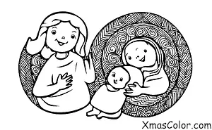 Christmas / Mary: Mary holding baby Jesus