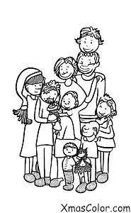 Christmas / Mistletoe: A family standing under the mistletoe