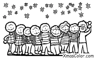 Christmas / Mistletoe: A group of friends standing under the mistletoe