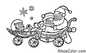Christmas / Mistletoe: Santa in his sleigh