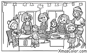 Christmas / Modern Christmas: A family baking cookies together