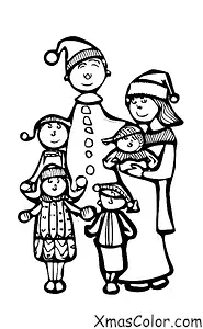 Christmas / Modern Christmas: A family going Christmas caroling