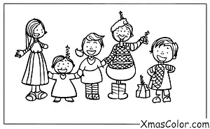 Christmas / Modern Christmas: A family putting up a Christmas tree together