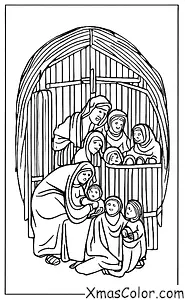 Christmas / Nativity Scene: Mary and Joseph in the stable