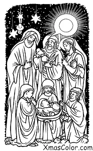 Christmas / Nativity Scene: The Nativity Scene with the Three Wise Men