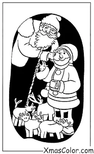 Christmas / North Pole: Santa Claus feeding his reindeer