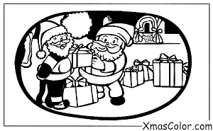 Christmas / O Come, All Ye Faithful: Santa Claus delivering presents