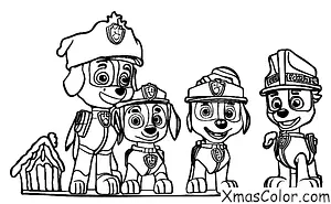 Christmas / PAW Patrol Christmas: The PAW Patrol pups making gingerbread houses