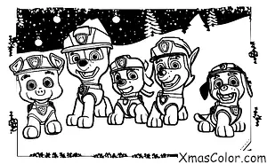 Christmas / PAW Patrol Christmas: The PAW Patrol pups sledding